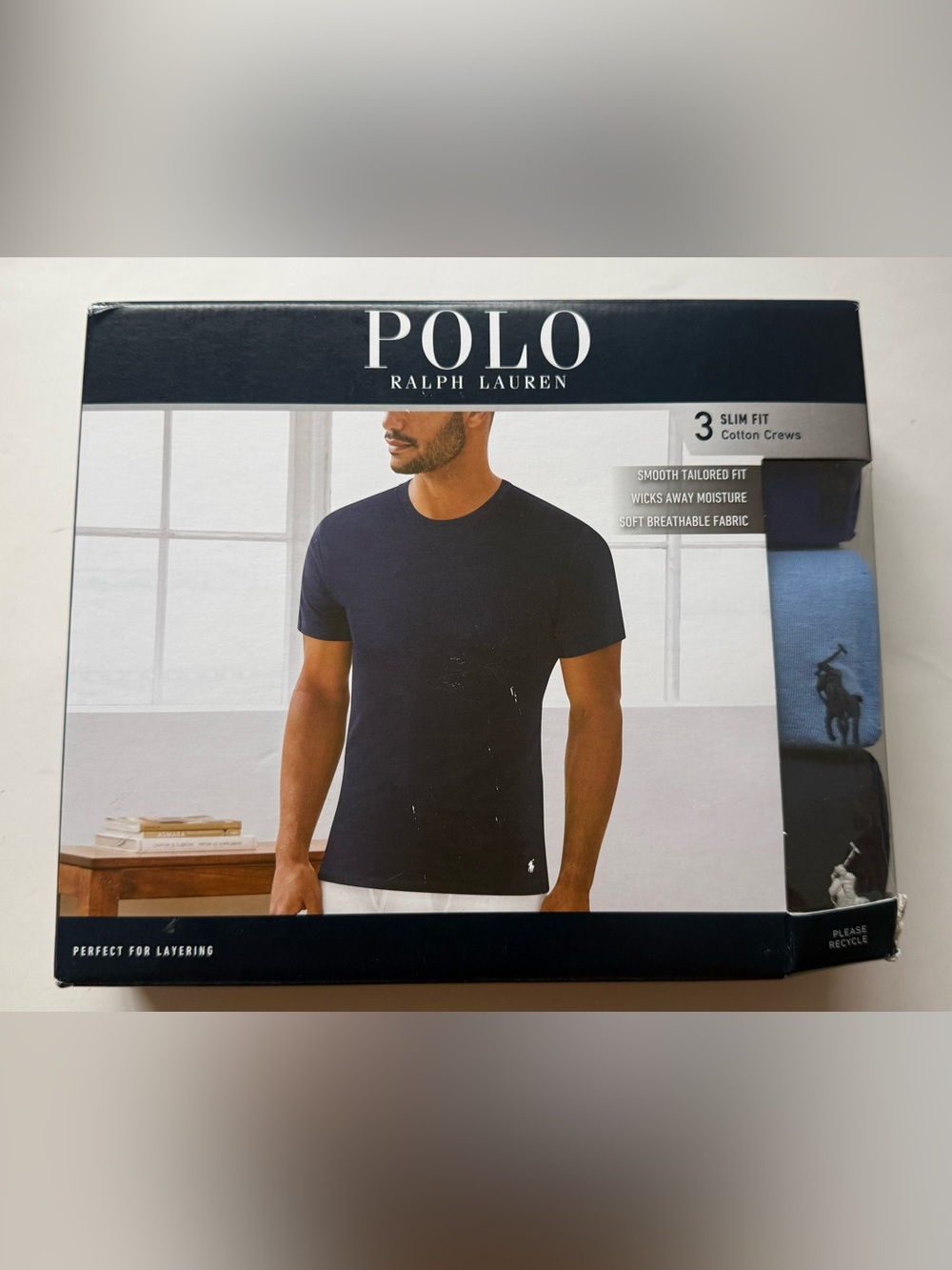 Polo Ralph Lauren Slim Fit Cotton Crews Size XL 100% Cotton NWT Set Of 3